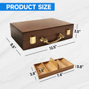 300/500 Counts Walnut Casino Poker Chips Carrier, Solid Wood Poker Chip Case