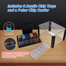 600pcs/1000pcs Poker Chip Cases, Acrylic Poker Chips Carrier with Poker Chip Trays