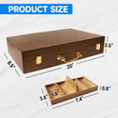 300/500 Counts Walnut Casino Poker Chips Carrier, Solid Wood Poker Chip Case