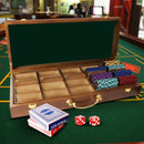 300/500 Counts Walnut Casino Poker Chips Carrier, Solid Wood Poker Chip Case