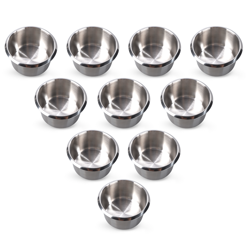 Stainless Steel Drop-in Anti-Spill Storage Drink Cup Holder for Casino Poker Table, Trucks (1/10 Pack, Small/Jumbo/Dual Size)