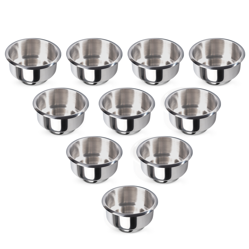 Stainless Steel Drop-in Anti-Spill Storage Drink Cup Holder for Casino Poker Table, Trucks (1/10 Pack, Small/Jumbo/Dual Size)
