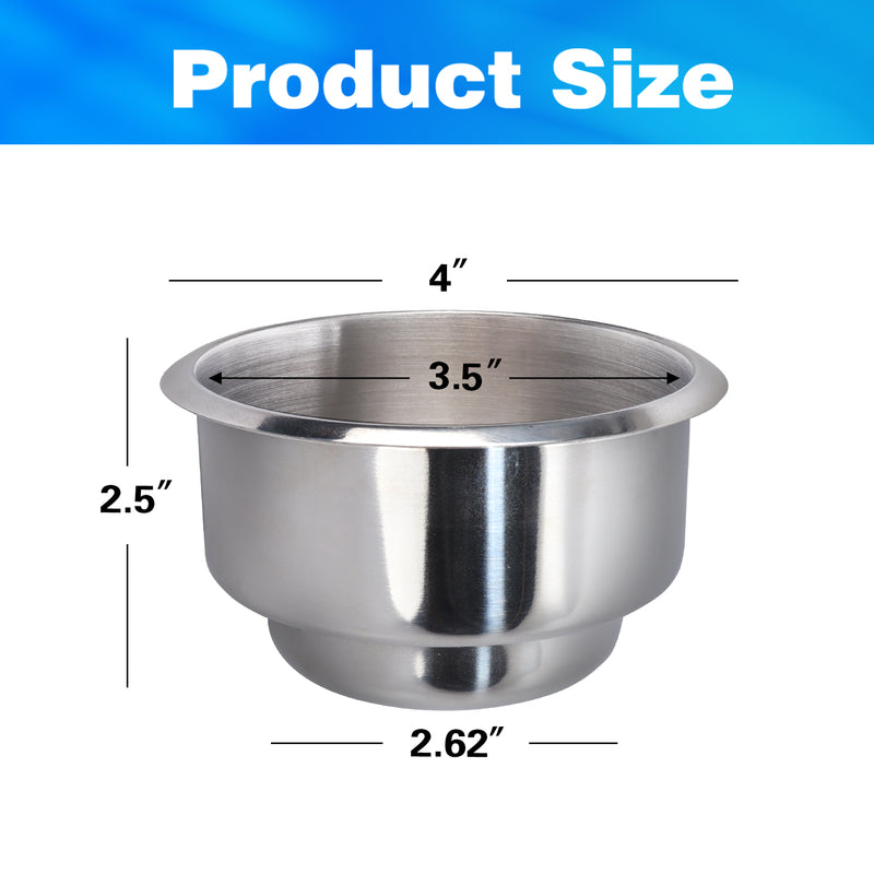 1/10 Pack Stainless Steel Drop-in Drink Cup Holder Anti-Spill Storage Table Cup Holder for Casino Poker Table, Boat, RV Car - Small/Jumbo/Dual Size