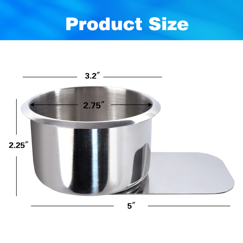 1/10 Pack Stainless Steel Slide Under Drink Cup Holder Table Cup Holder for Casino Poker Table,Boat,RV Car - Small/Jumbo Size