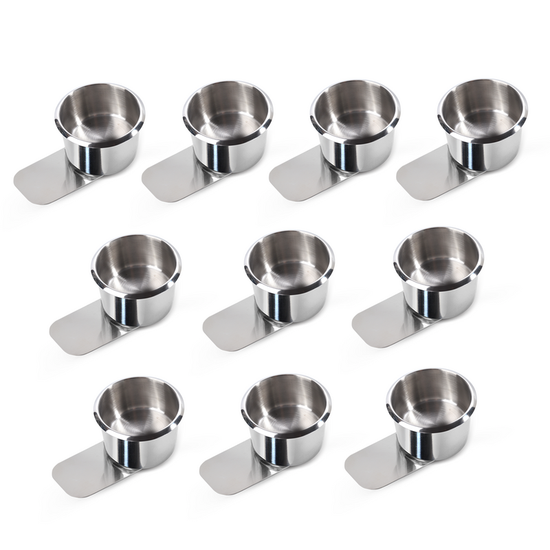 Stainless Steel Slide Under Poker Table Cup Holders for Casino Poker Table, Trucks (1/10 Pack, Small/Jumbo Size)