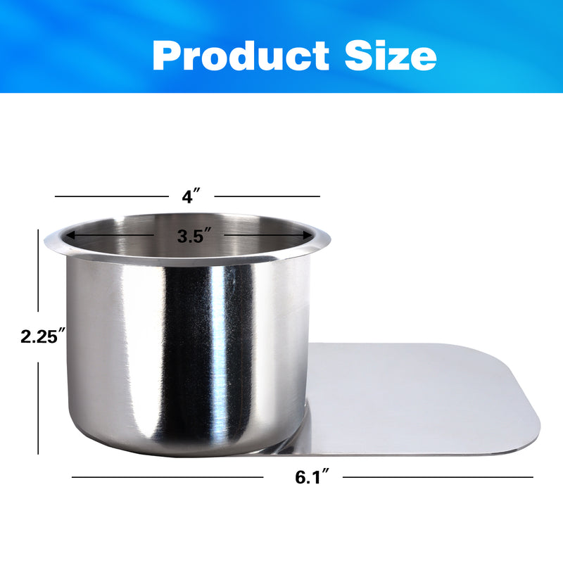 1/10 Pack Stainless Steel Slide Under Drink Cup Holder Table Cup Holder for Casino Poker Table,Boat,RV Car - Small/Jumbo Size