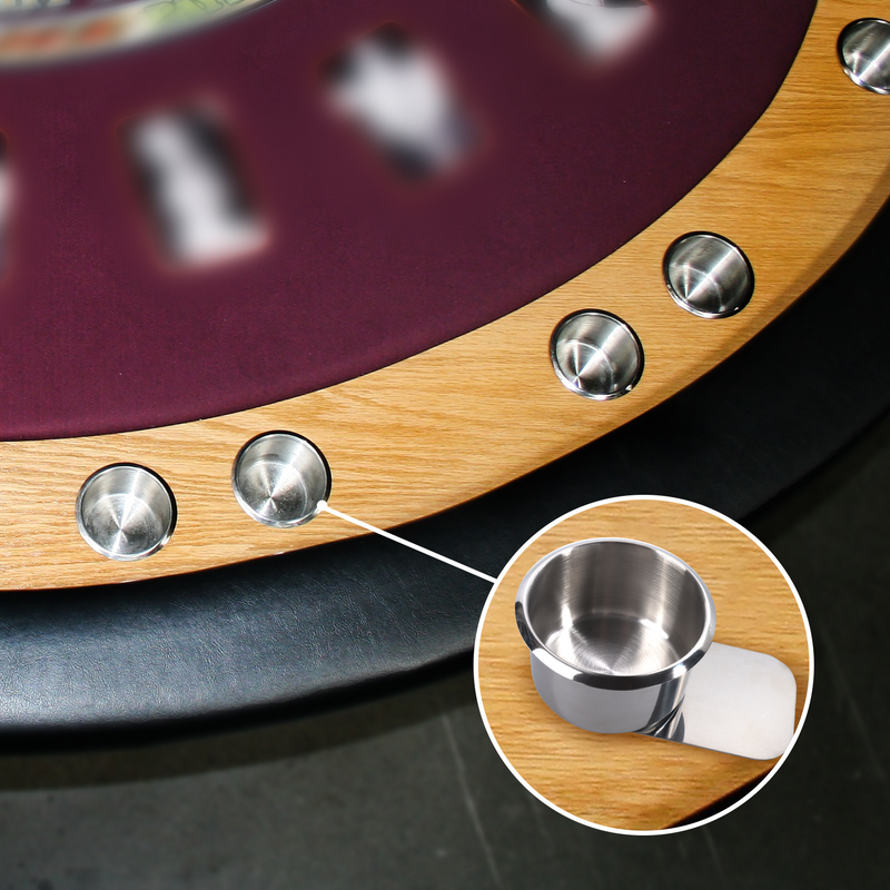 Stainless Steel Slide Under Poker Table Cup Holders for Casino Poker Table, Trucks (1/10 Pack, Small/Jumbo Size)