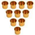 10-Pack Jumbo Aluminum Drop-in Cup Holders for Casino Poker Tables, Desk (Silver/Black/Blue/Gold)