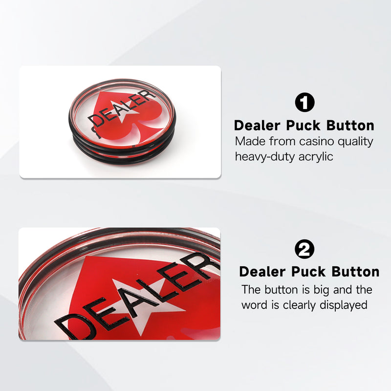 3" Double-Sided Casino Grade Acrylic Poker Dealer Puck Button