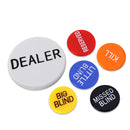 Set of 6 Little Blind, Big Blind, Missed Blind, Kill, Reserved, Dealer Puck Button, Casino Texas Hold'em Poker Button