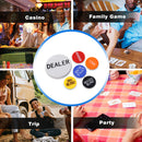 Set of 6 Little Blind, Big Blind, Missed Blind, Kill, Reserved, Dealer Puck Button, Casino Texas Hold'em Poker Button