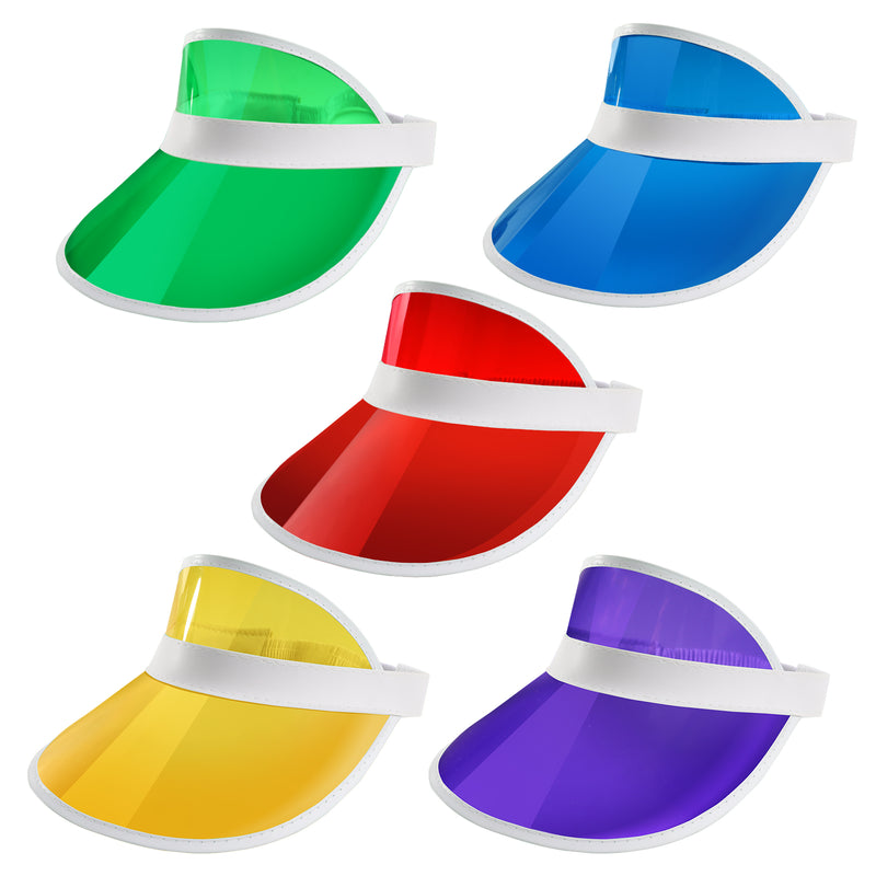 5 Packs Multi-color Casino Vegas Style Poker Dealer Visors, Bingo Game Hats