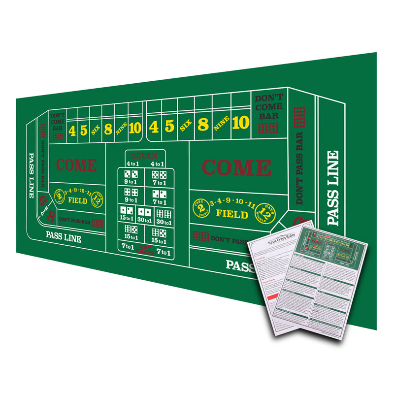 36" x 72" Portable Casino Craps Tabletop Felt Layout Mat