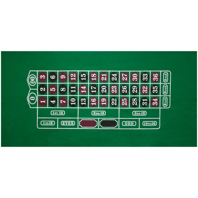 36"x72" Green Professional Roulette Portable Casino Tabletop Felt Layout Mat Casino Game Cover