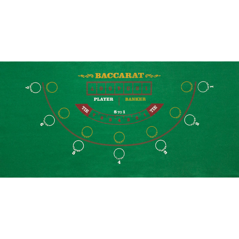 36"x72" Green Professional Baccarat Portable Casino Tabletop Felt Layout Mat Casino Game Cover