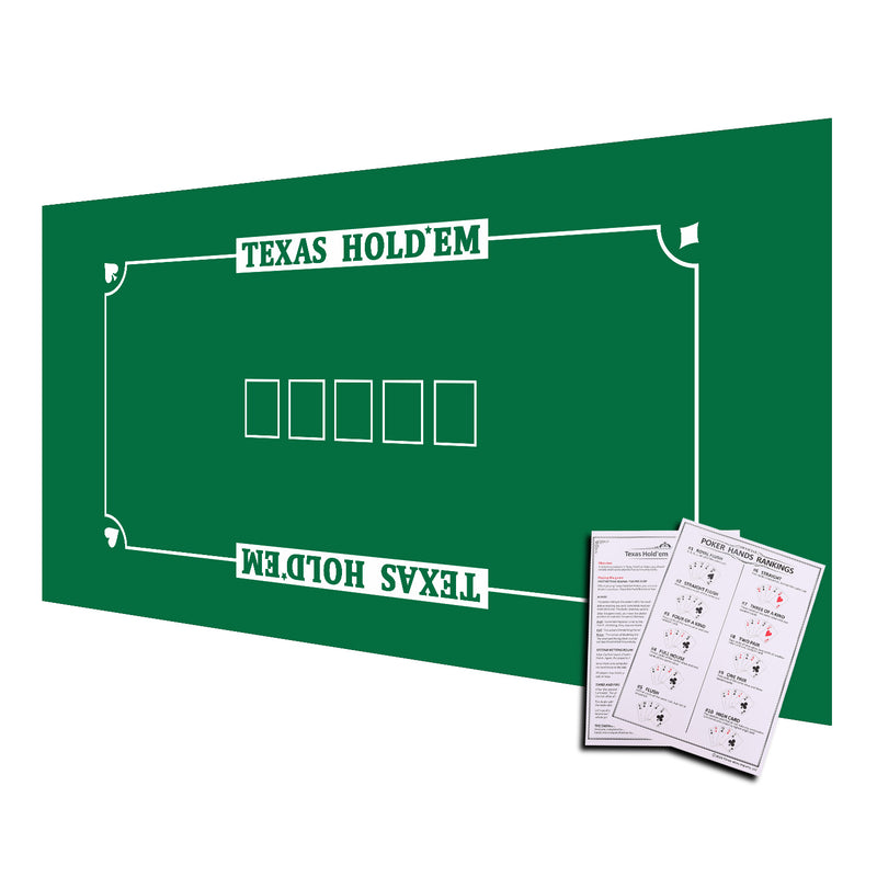 36" x 72" Portable Casino Texas Hold'em Tabletop Felt Layout Mat