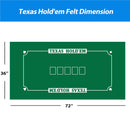 36" x 72" Portable Casino Texas Hold'em Tabletop Felt Layout Mat