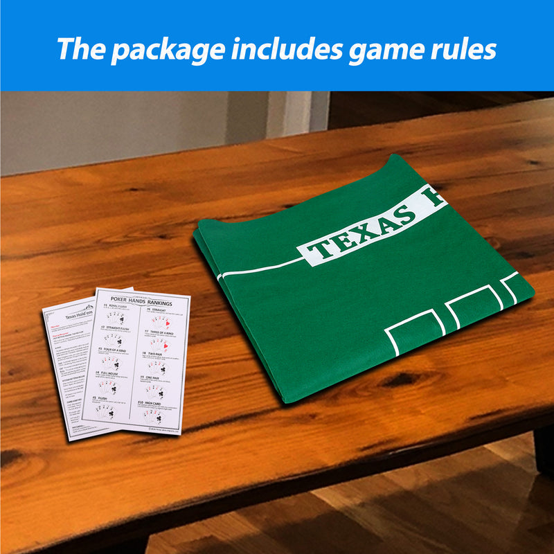 36" x 72" Portable Casino Texas Hold'em Tabletop Felt Layout Mat