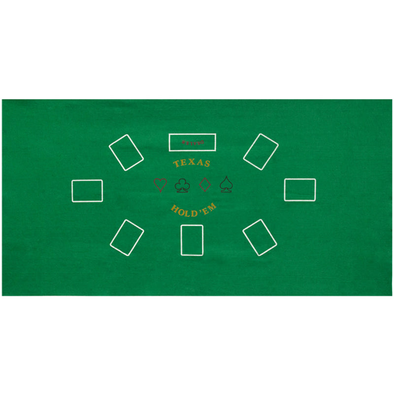 2-Sided 36"x72" Green Texas Holdem & Blackjack Casino Tabletop Felt Layout Mat Double Sided Casino Game Cover