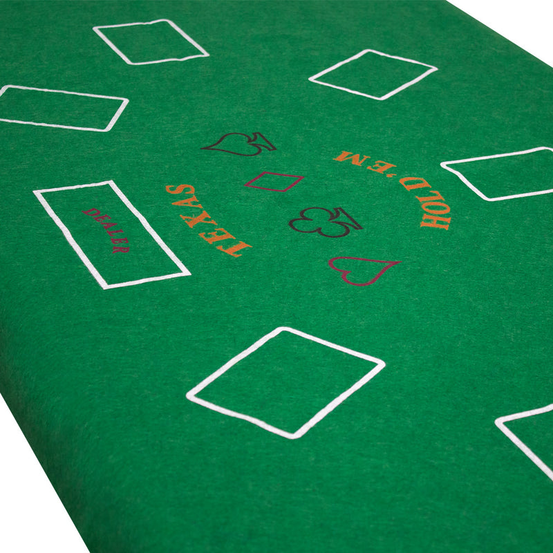 2-Sided 36"x72" Green Texas Holdem & Blackjack Casino Tabletop Felt Layout Mat Double Sided Casino Game Cover
