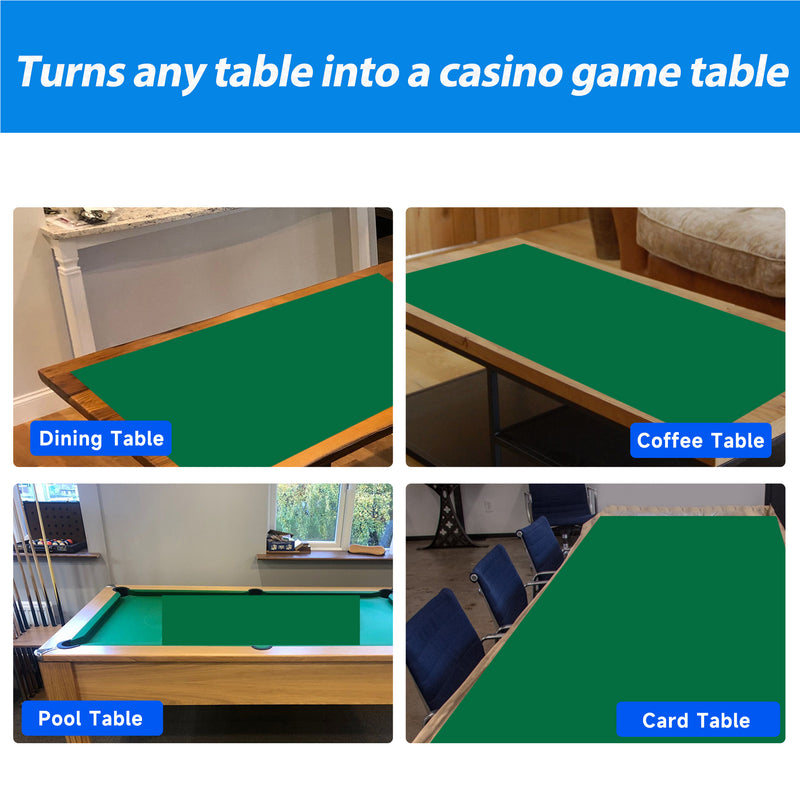 36" x 72" Portable Casino Blank Poker Tabletop Layout Felt