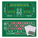 2-Sided 36" x 72" Casino Craps & Roulette Tabletop Felt Layout Mat