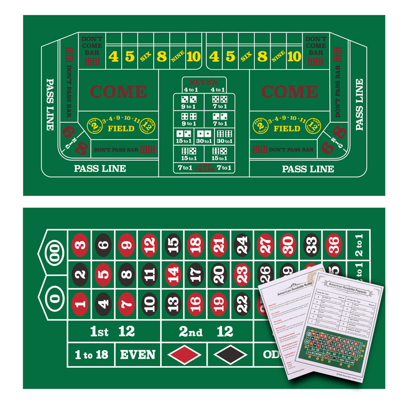 Craps Table Layout Felt - 8 Foot - Green Craps Table Layout Felt - 8 Foot - Green