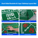 2-Sided 36" x 72" Casino Craps & Roulette Tabletop Felt Layout Mat