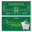 2-Sided 36" x 72" Casino Craps & Blackjack Tabletop Felt Layout Mat