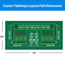 2-Sided 36" x 72" Casino Craps & Blackjack Tabletop Felt Layout Mat