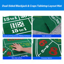 2-Sided 36" x 72" Casino Craps & Blackjack Tabletop Felt Layout Mat