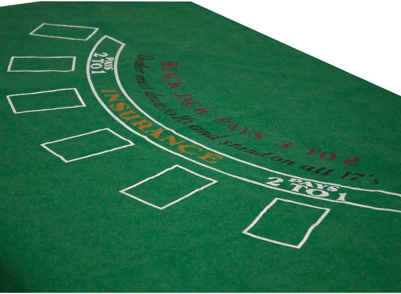 2-Sided 36" x 72" Casino Roulette & Blackjack Tabletop Felt Layout Mat