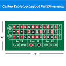 2-Sided 36" x 72" Casino Roulette & Blackjack Tabletop Felt Layout Mat