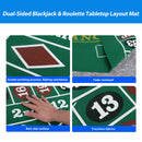 2-Sided 36" x 72" Casino Roulette & Blackjack Tabletop Felt Layout Mat