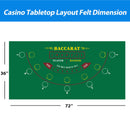 2-Sided 36" x 72" Casino Texas Holdem & Blackjack Tabletop Felt Layout Mat