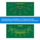 2-Sided 36" x 72" Casino Texas Holdem & Blackjack Tabletop Felt Layout Mat
