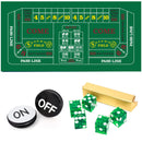 Craps Tabletop Game Set, Including Craps Layout Felt, Casino Dice, Craps On/Off Puck Button