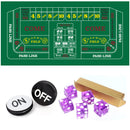 Craps Tabletop Game Set, Including Craps Layout Felt, Casino Dice, Craps On/Off Puck Button