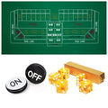Craps Table Top Game Set. Including Craps Layout Felt, 5-Piece Dice, Craps On/Off Puck Button(5 Colors)