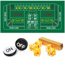 Craps Tabletop Game Set, Including Craps Layout Felt, Casino Dice, Craps On/Off Puck Button