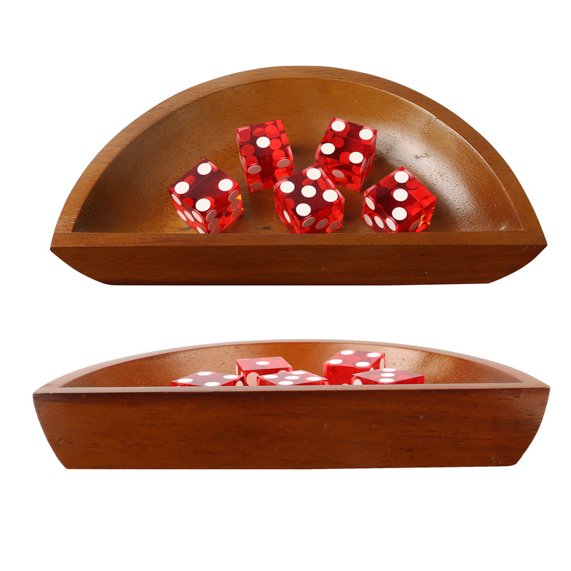 Solid Wood Craps Dice Boat, Casino Dice Storage Boat