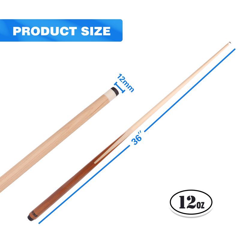 36"/42"/48"/58"  Canadian Maple Classic Billiard Pool Cue Stick Hardwood Bar Pool Cue for Kid and Adult (1/2 Pieces)