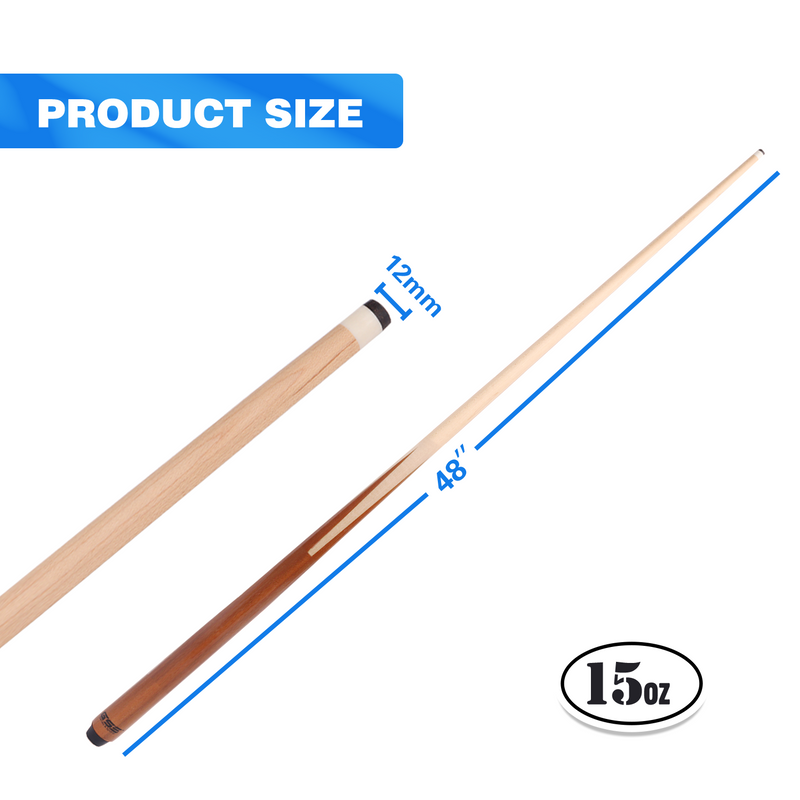 36"/42"/48"/52"/58" Canadian Maple Billiard Pool Cue Stick Hardwood Bar Pool Cue for Kid and Adult (1/2 Pieces)