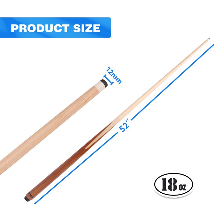 36"/42"/48"/52"/58" Canadian Maple Billiard Pool Cue Stick Hardwood Bar Pool Cue for Kid and Adult (1/2 Pieces)