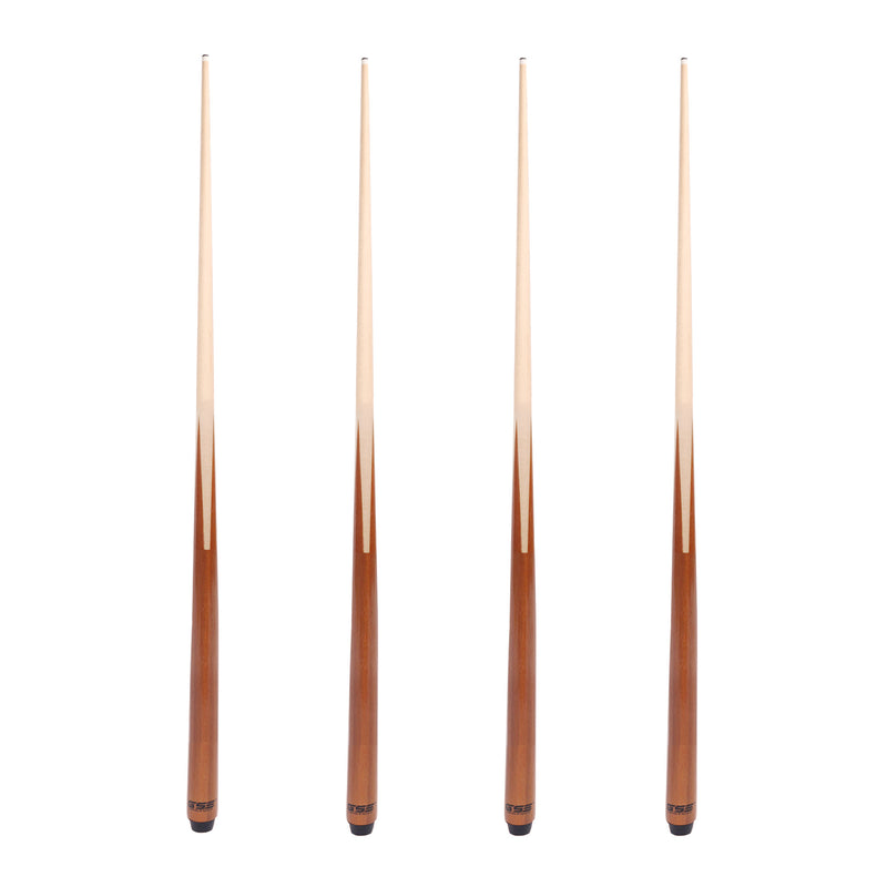 58" 1-Piece Canadian Maple Billiard Pool Cue Sticks, Hardwood House Bar Pool Cue - 4 Pack