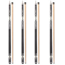Set of 4 58" Canadian Maple Hardwood Billiard Pool Cue Sticks (Grey)