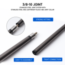 58" 2-Piece Slick Gray Fiberglass Graphite Composite Billiard Pool Cue Stick