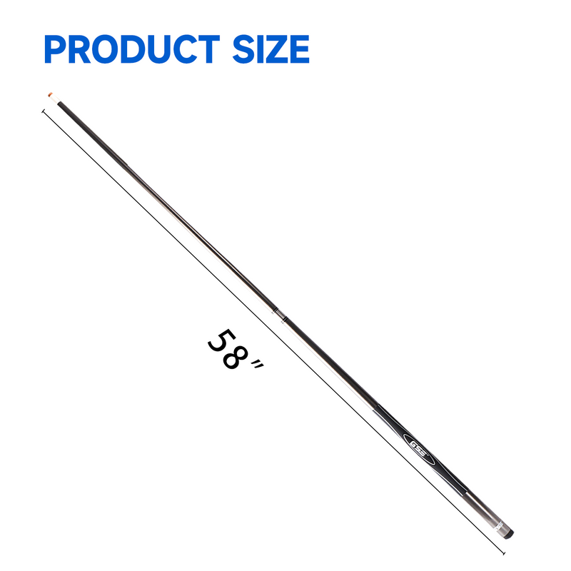 58" 2-Piece Fiberglass Graphite Composite Billiard Pool Cue Stick for Commercial, Bar and House - Slick Gray (18oz-21oz Available)