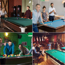 Set of 4 58" Slick Blue Fiberglass Graphite Composite Billiard Pool Cue Sticks