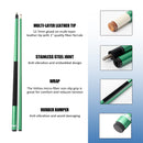 58" 2-Piece Matte Green Fiberglass Graphite Composite Billiard Pool Cue Stick